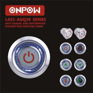 30 mm barošanas simbola spiedpogas slēdzis